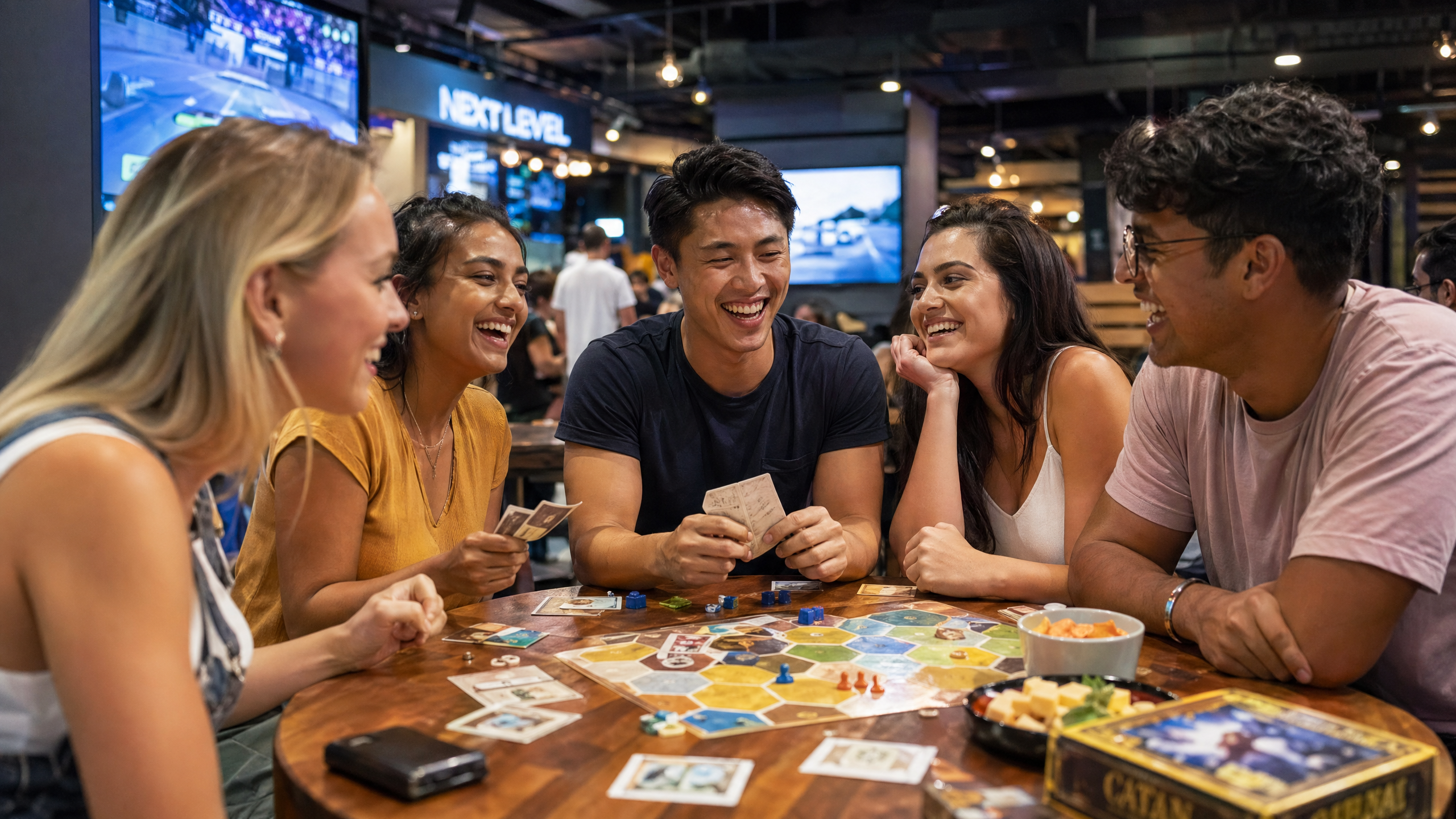 Friends playing social games at FunPartyHub